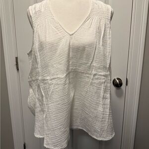 Faherty Ainsley Dream White Sleeveless Women's Top